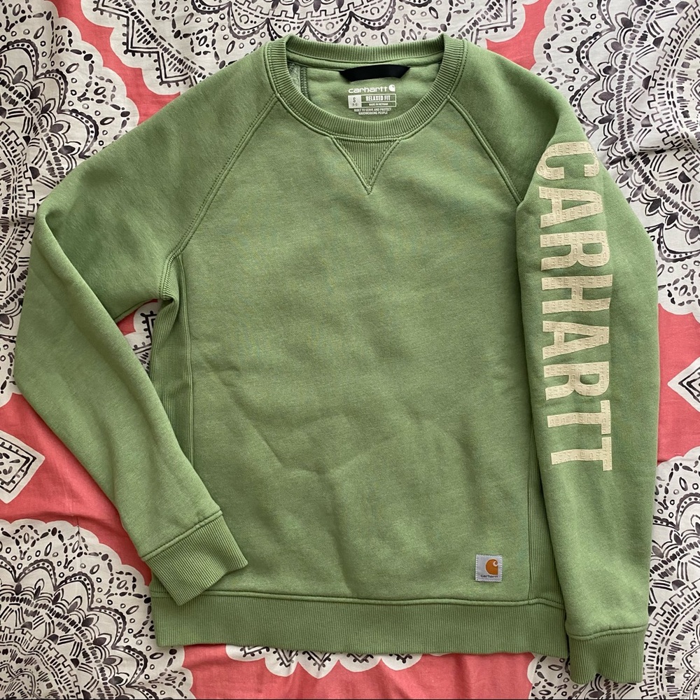 Lime Green Carhartt Crewneck Sweatshirt